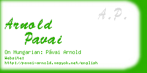 arnold pavai business card