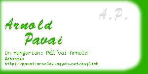 arnold pavai business card